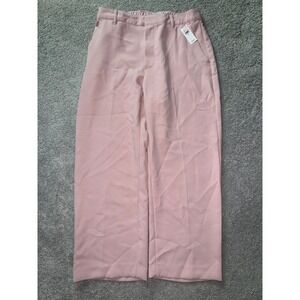 Gap Womens Pink Wide Leg Trousers High Rise Elastic Back Pants Size 12 NWT 30x25